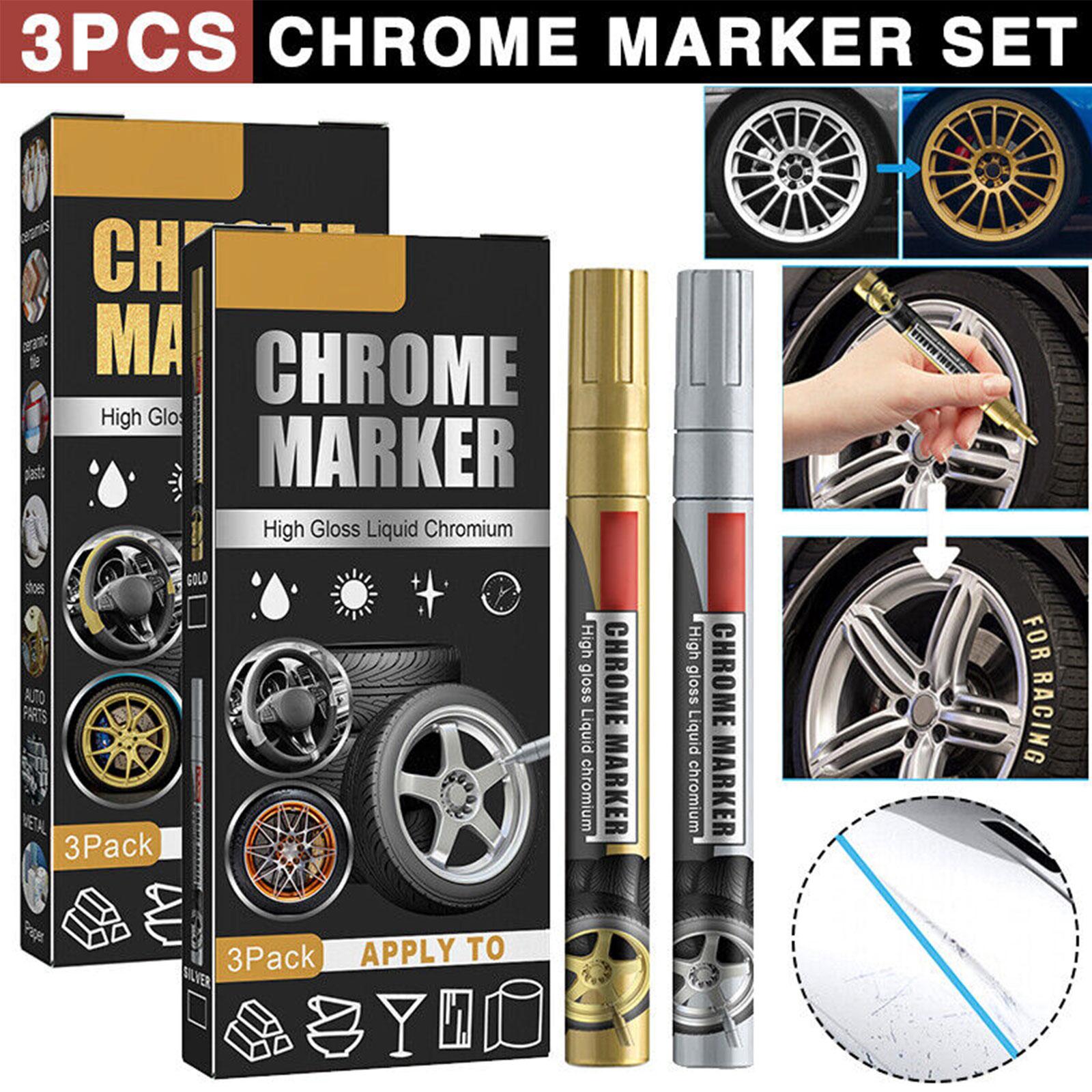 3Pcs/Set Chrome Marker Pen Car - Tee Height Marker 评论和价格